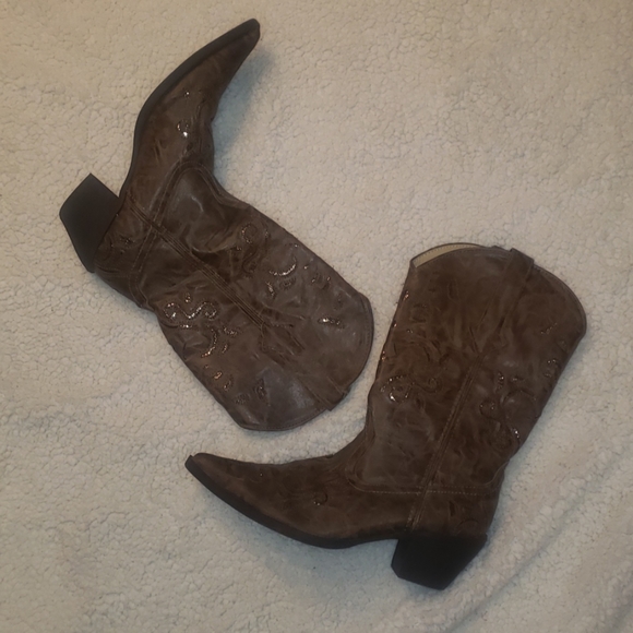 Roper Shoes - Cowboy boots roper brown  euc size 10.5